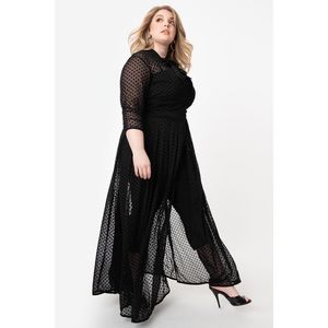 I Love Lucy x Unique Vintage Plus Size Black Swiss Dot Starlet Duster Size 3X 20